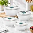 8-Piece Kale Microwave Cookware Set, Frosted Borosilicate Glass Dishes ...
