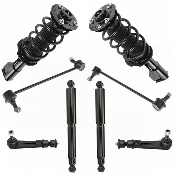 TRQ Front and Rear Suspension Kit Complete Strut & Coil Spring Assembly Shock Absorber Sway Bar Stabilizer Link Fits 2010-2017 Chevrolet Equinox GMC Terrain