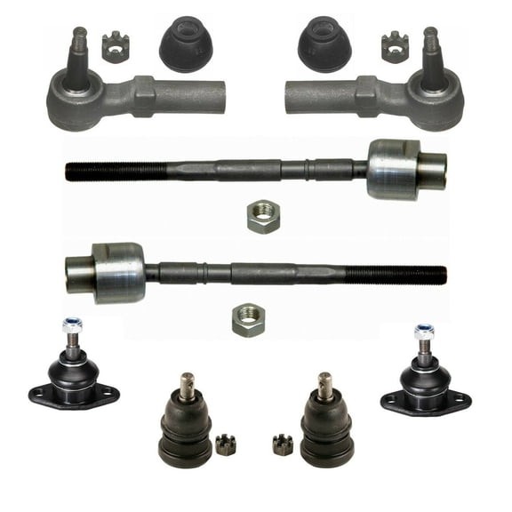 8 Piece Kit Front Upper Ball Joints Inner & Outer Tie Rod Ends Fits select: 1985-1987 PONTIAC FIERO GT, 1984 PONTIAC FIERO SE