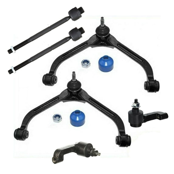 8 Piece Kit Front Upper Control Arms Front Lower Ball Joints Left and Right Inner and Outer Tie Rod Ends Fits select: 2004 JEEP LIBERTY SPORT, 2003 JEEP LIBERTY SPORT/FREEDOM