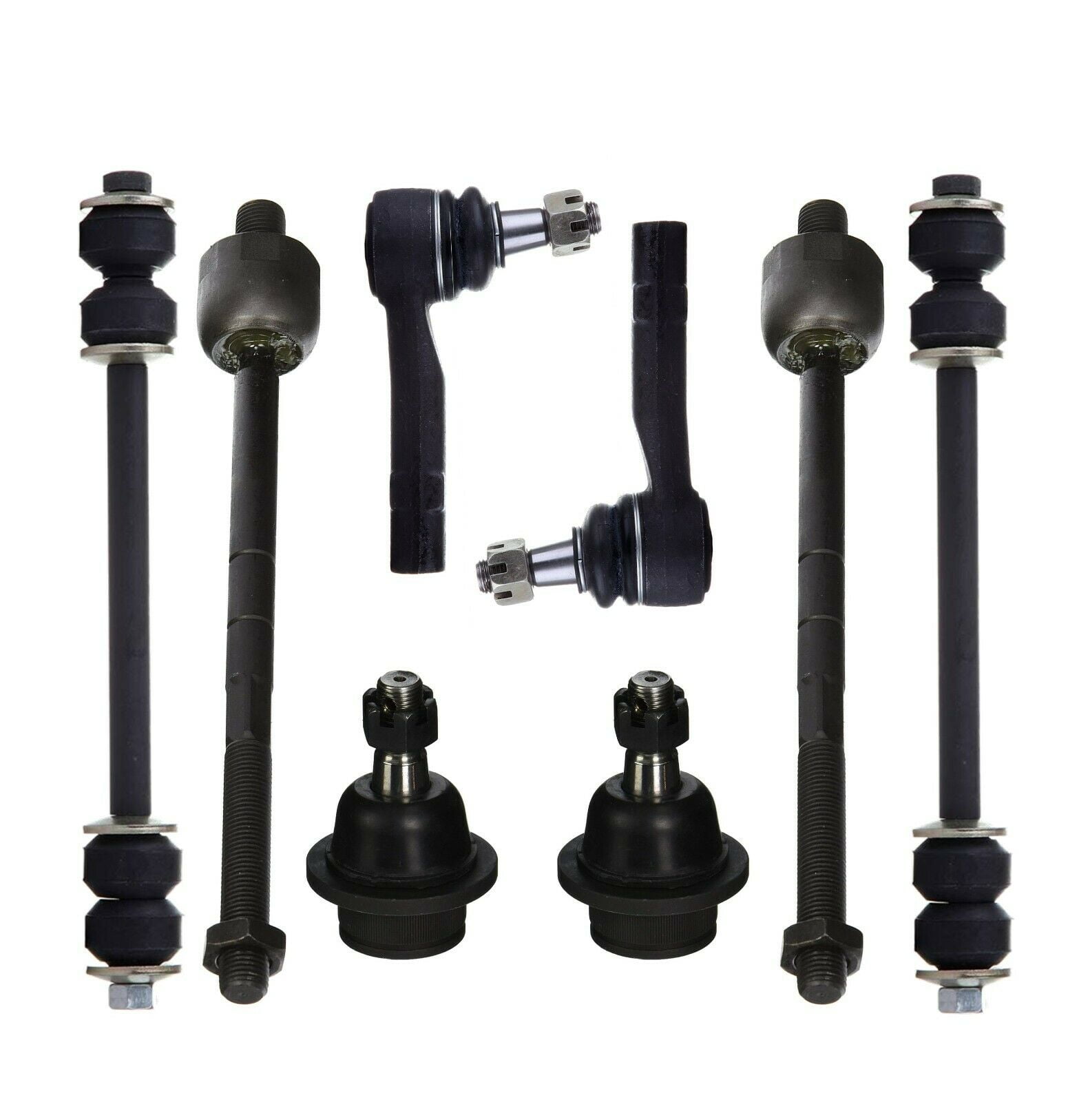 8 Piece Steering & Suspension Kit Control Arms Tie Rods Sway Bar End