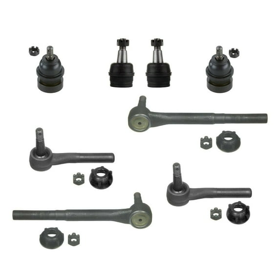 8 Piece Kit Upper and Lower Ball Joints Inner and Outer Tie Rod Ends RWD Fits select: 1997-1999 DODGE RAM 1500