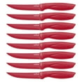 thumbnail image 1 of 8 Piece Kitchen Knife Set - Multi-purpose Unbreakable Ergonomic Non-stick Stainless Steel Kitchen Steak Knives Set with Fully Serrated Blades - Great for BBQ Grill - NutriChef NCSK8RED (Red), 1 of 7