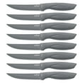 thumbnail image 1 of 8 Piece Kitchen Knife Set - Multi-purpose Unbreakable Ergonomic Non-stick Stainless Steel Kitchen Steak Knives Set with Fully Serrated Blades - Great for BBQ Grill - NutriChef NCSK8GY (Gray), 1 of 7