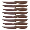 thumbnail image 1 of 8 Piece Kitchen Knife Set - Multi-purpose Unbreakable Ergonomic Non-stick Stainless Steel Kitchen Steak Knives Set with Fully Serrated Blades - Great for BBQ Grill - NutriChef NCSK8BW (Yellow), 1 of 7