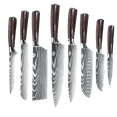 thumbnail image 1 of 8-Piece Kitchen Knife Set with Gift Box, Stainless Steel Laser Pattern Knives, Chef Knife Set for Kitchen Cooking, Easy Clean Ergonomic Handle, 1 of 11