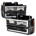 thumbnail image 1 of 8 Piece LED Bar Headlight with Bumper Lights & Corner Lights Matte Black Housing & Clear Lens for 1994-1998 Chevrolet C10 Pickup Truck, 1 of 1