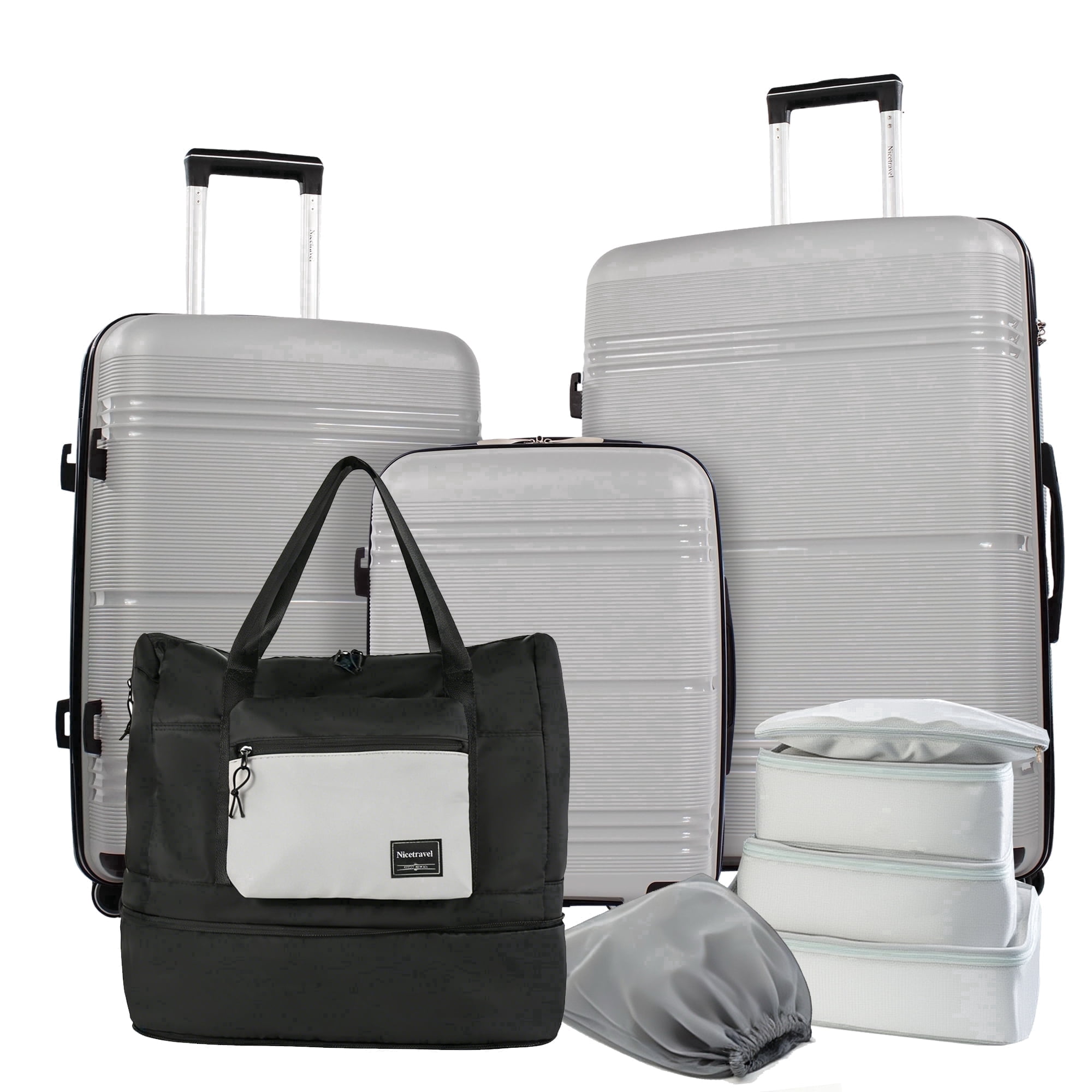 Landisun 3 Piece Hard Shell Luggage Set, Expandable Suitcase with