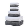 thumbnail image 1 of 8-Piece Luxury Bath Towel Set - 2 Bath Towels (30"x58"), 2 Hand Towels, 4 Washcloths (12"x12") - 600GSM Hotel-Grade, Ultra Soft, Quick-Dry, Spa Collection for Bath, Beach, Gym, 1 of 1