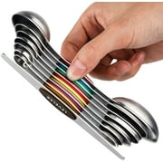 8-Piece Magnetic Measuring Spoons Set, Stainless Steel, Dual Sided, Stackable, for Dry and Liquid Ingredients