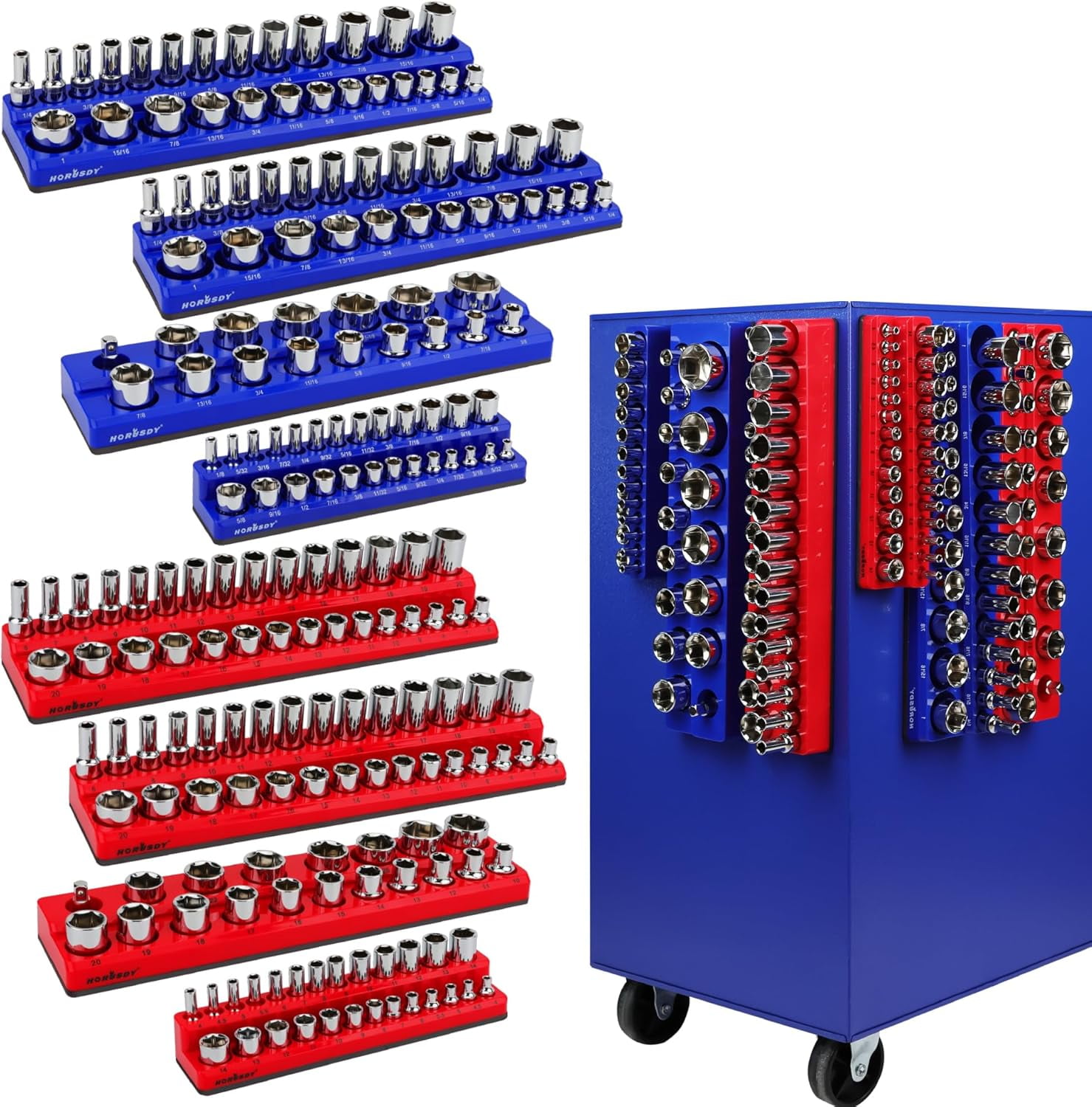 8-Piece Magnetic Socket Organizer Set, 1/4