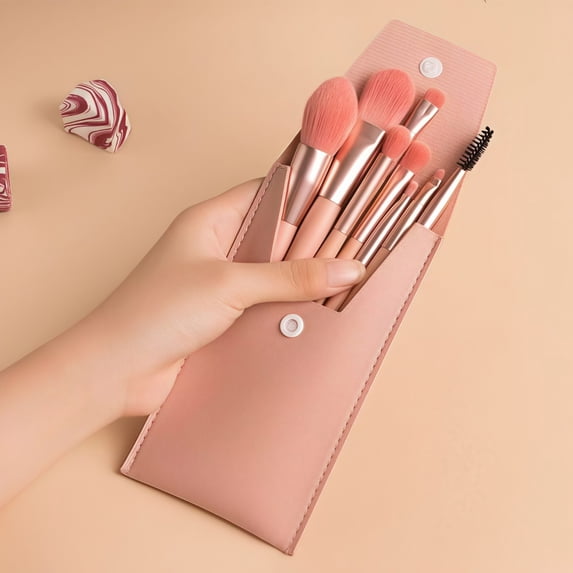 8 Piece Makeup Brush Set Soft Synthetic Fiber Foundation Concealer Eye Shadow Blending Tool for Beauty Application