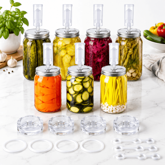 8-Piece Mason Jar Fermentation Kit for Home Pickling and Fermentation