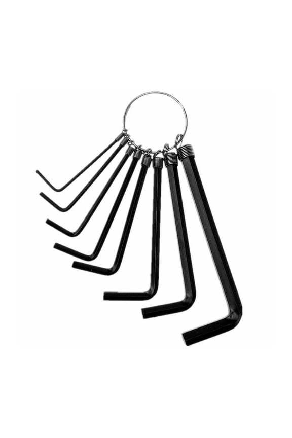 8 Piece Metric Hex Key Allen Wrench Set with Keychain, L-Type Long Arm Hexagon Wrench Kit, Hex Wrenches for Furniture Assembly, Bicycle Repair, Home DIY, Garage Workshop