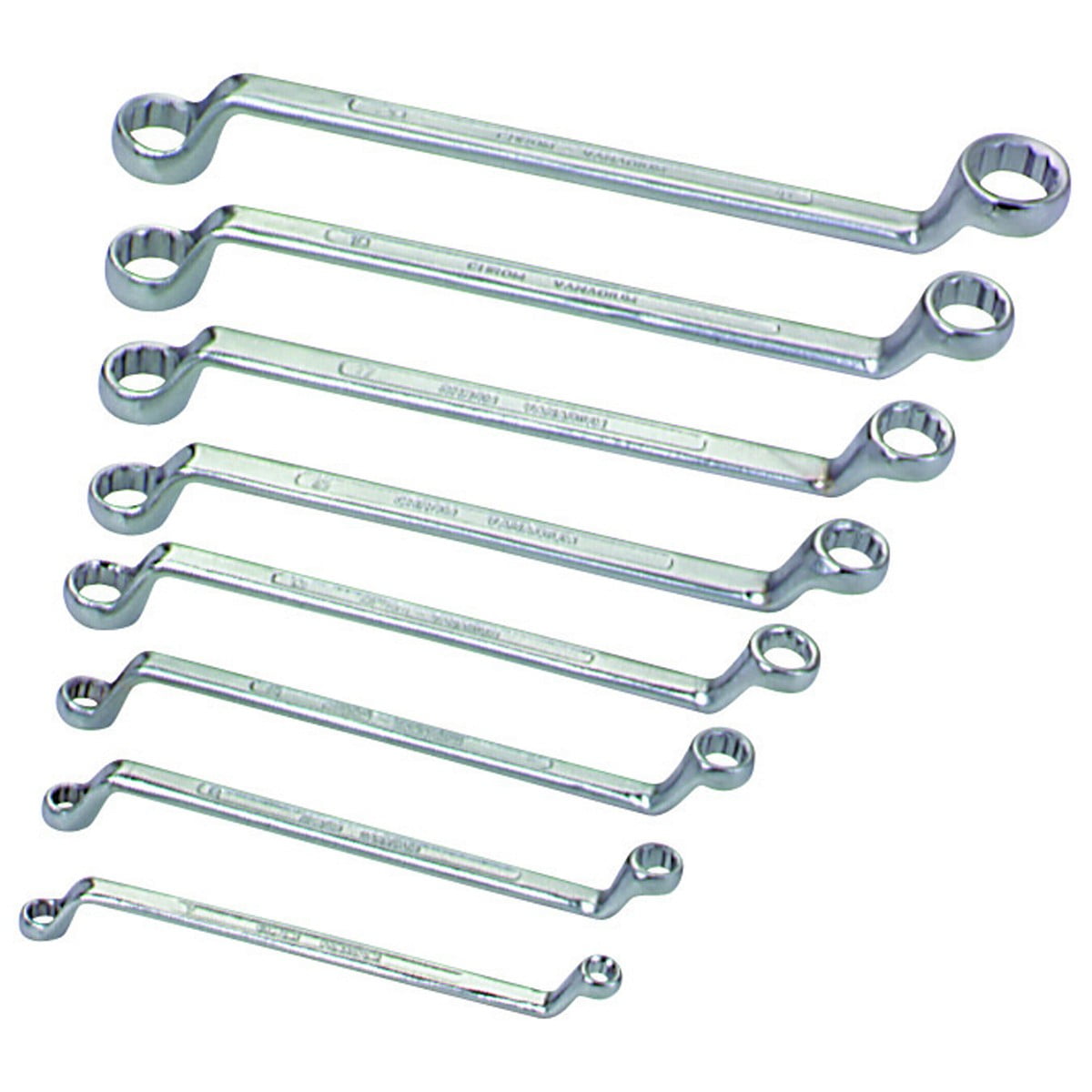 8 Piece Metric Offset Box Wrench Set Chrome vanadium steel construction