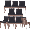 thumbnail image 1 of 8-Piece Modern Dining Side Chairs, High-Back Upholstered Fabric Design with Sturdy Solid Wood Legs for Dining Room and Kitchen Use, Leopard, 1 of 11