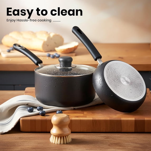 8-Piece Non-Stick Cookware Set with Lids, Induction Compatible Pots and ...