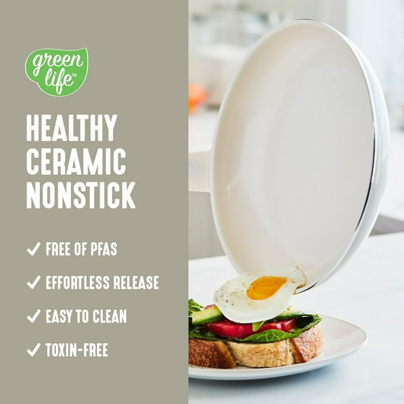 8 Piece Nonstick Cookware Set, PFAS- Ceramic Pots & Pans, Dishwasher & Oven Safe,