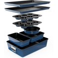 thumbnail image 1 of 8-Piece Nonstick Stackable Bakeware Set w/ Non-Stick Coating, 450°F Oven Safe, Round Cake, Loaf, Muffin, Wide/Square Pans, Cookie Sheet (Blue), 1 of 10