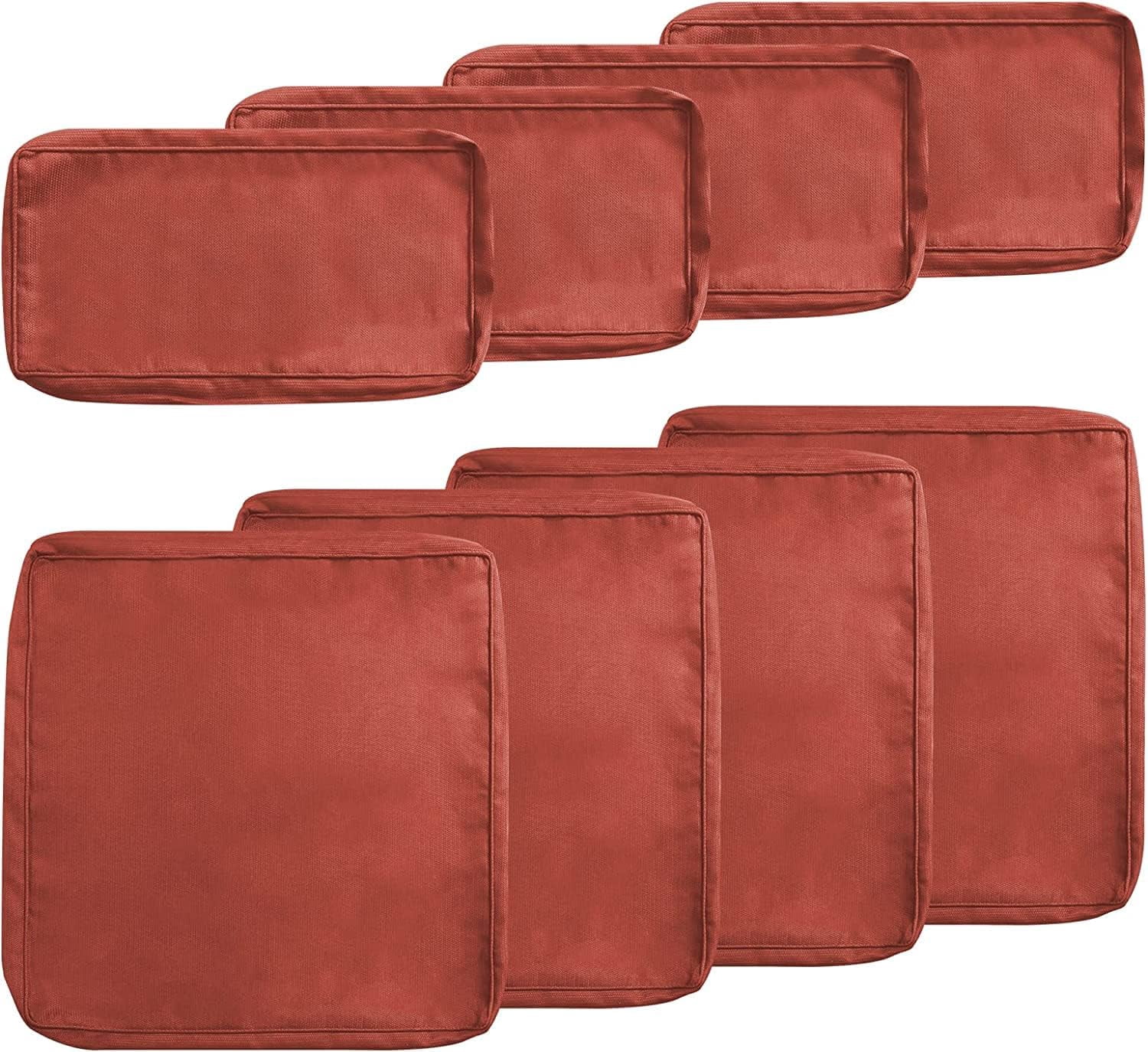 8 Piece Outdoor Patio Cushion Covers Replacement, Outdoor Cushion Slipcovers(4 Seat Covers and 4 ...