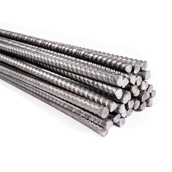 8-Piece Pack of Metal Threaded Steel (0.39 inch x 3 ft), Construction Threaded Rebar, Concrete Reinforcement and Landscaping Materials