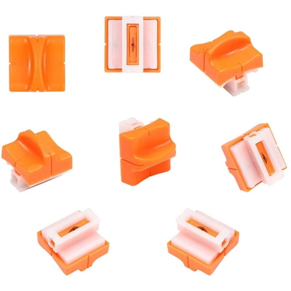 8-Piece Paper Cutter Replacement Blades – With Safety Fuse, Compatible with A4 Paper Trimmers, Orange Plastic & Steel Blades for Clean Cuts