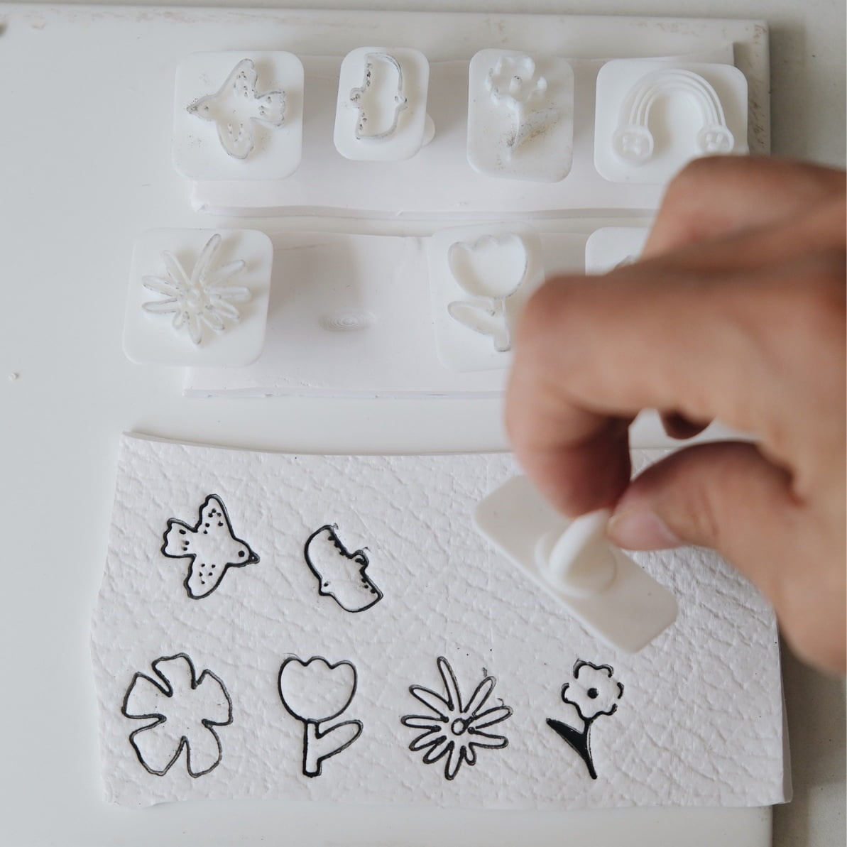 8-Piece Pastoral-Style Polymer Clay Earring Molds Set for DIY Crafts