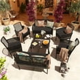 thumbnail image 1 of Junkai 8 Piece Rattan Outdoor Conversation Sets with Chairs and Coffee Table, Black, 1 of 7