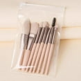 thumbnail image 1 of 8-Piece Portable Makeup Brush Set With Synthetic Fiber Bristles And Travel Bag, 1 of 8