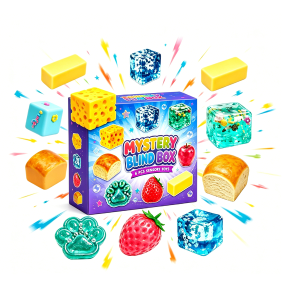 8 Piece Set Mystery Blind Box / Soft Squeeze Box Mystery Box, Blind Box Malt Sugar, Creative Slow-Return , Party Gift, 8 Stress Relief