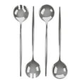 thumbnail image 1 of 8 Piece Set of Disposable Plastic Silver Novelty Serving Spoon & Spork for Dinner Parties, Wedding, Thanksgiving, 1 of 4