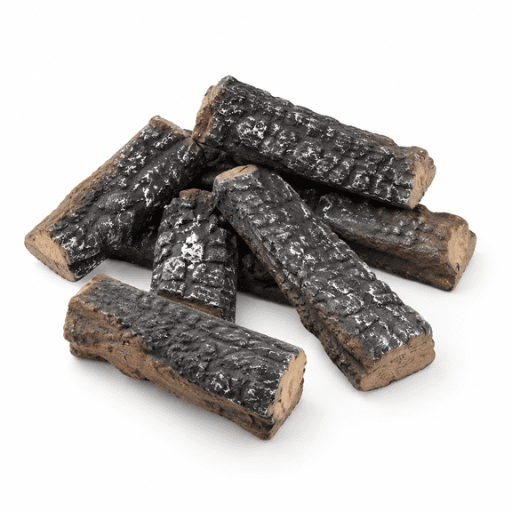 8 Piece Small Ceramic Fiber Gas Log Set For Fireplaces and Fire Pits