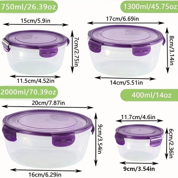 8-Piece Stackable Food Storage Containers Set – BPA-Free Airtight Leakproof Boxes for Snacks, Fruits, Vegetables and Meat