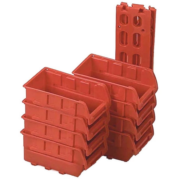 8 Piece Stackable Storage Bins - Racks For Hanging on Wall (Bin Buddy: MJ-73052)