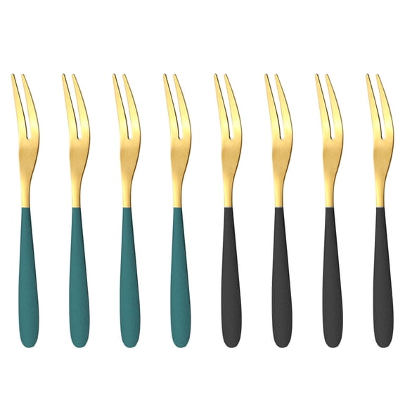 8-Piece Stainless Steel 2-Prong Appetizer Forks, Small Forks, Fruit Fork