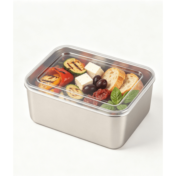 8-Piece Stainless Steel Food Storage Containers Set with Airtight Leakproof Lids - Premium Metal Snack Containers for Kids & Adults - Stackable, Reusable for School, Camping, Picnic & Travel