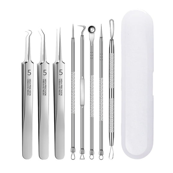 Stainless Steel Imperfection Clip Set - 8 Piece Beauty Tools for Blackhead and Pimple Removal 8PCS
