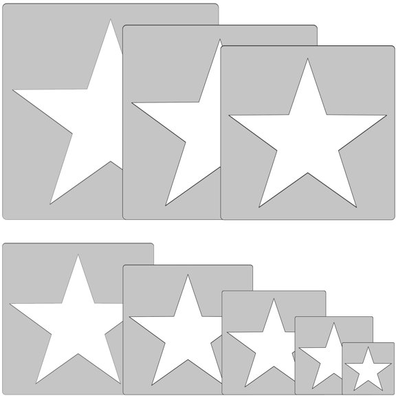 8 Piece Star Stencil Set Reusable Plastic Paint Templates for Wall Floor Wood Home Decoration