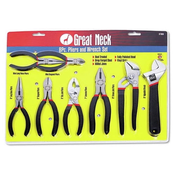 8-Piece Steel Pliers And Wrench Tool Set | Bundle of 5 Each