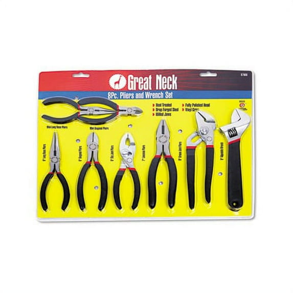8-Piece Steel Pliers and Wrench Tool Set