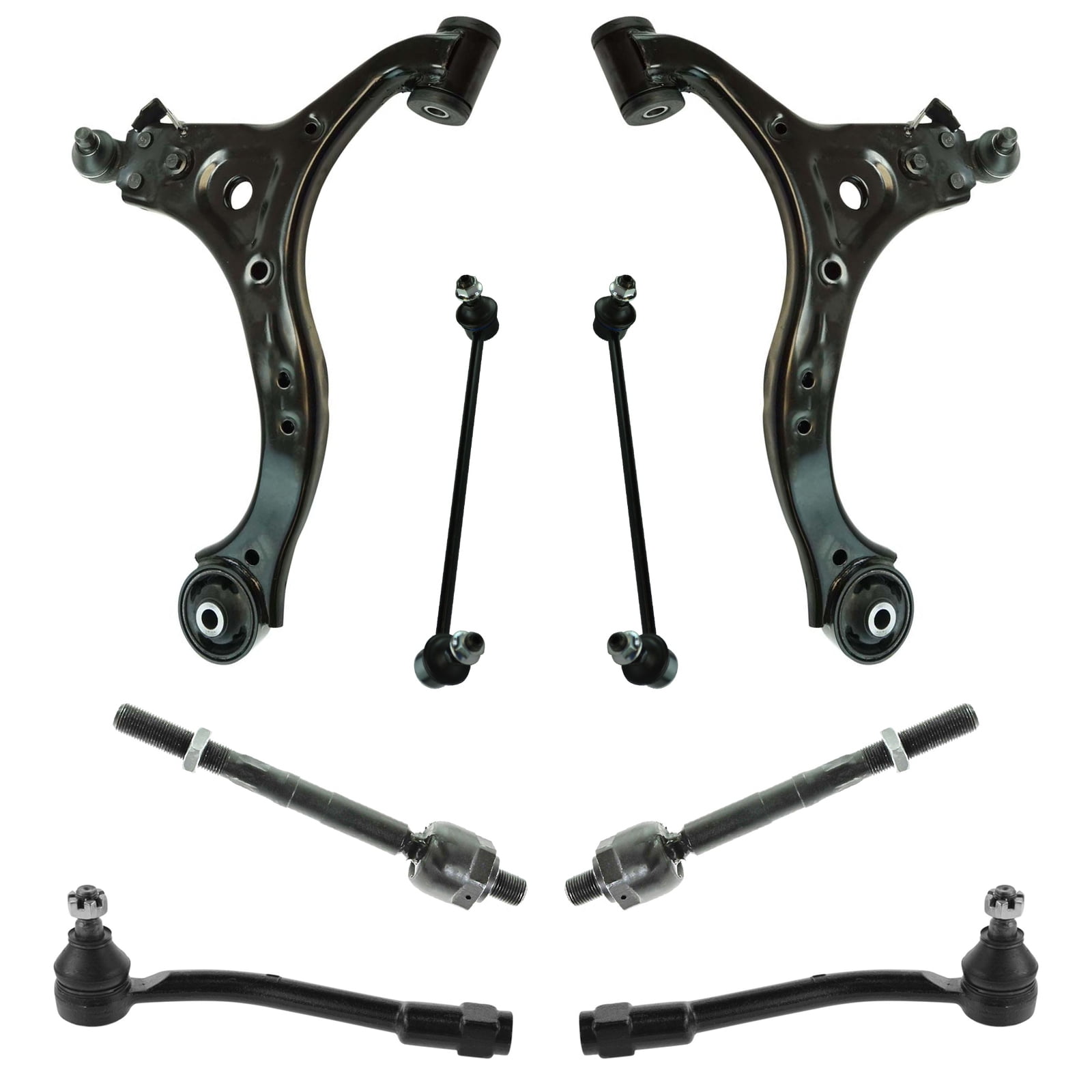 8 Piece Steering & Suspension Kit Control Arms w/ Ball Joints Tie Rods