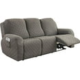 thumbnail image 1 of 8 Piece Stretch Recliner Slipcover Jacquard Recliner Loveseat Covers with Side Pocket Anti-Slip Fitted Couch Furniture Protectors with Elastic Bottom, For 3 Seater, 1 of 8