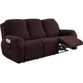 thumbnail image 1 of 8 Piece Stretch Recliner Slipcover Jacquard Recliner Loveseat Covers with Side Pocket Anti-Slip Fitted Couch Furniture Protectors with Elastic Bottom, For 3 Seater, 1 of 7