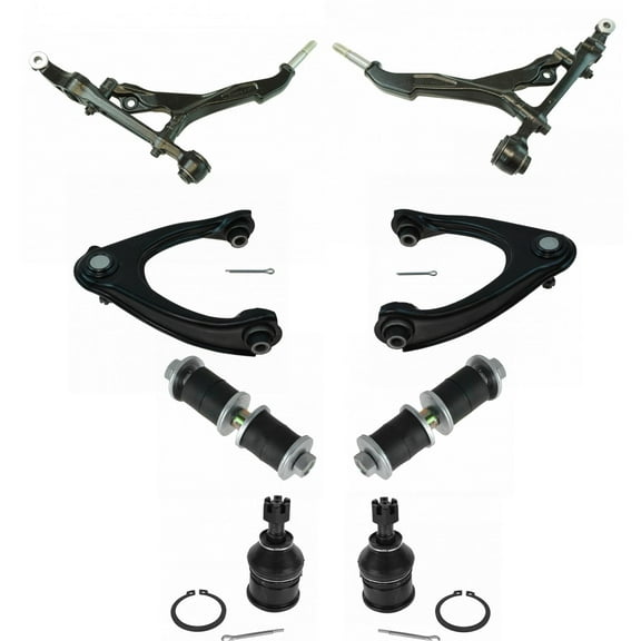 8 Piece Suspension Kit Upper & Lower Control Arms w/ Ball Joints Sway Bar Links PSA64564