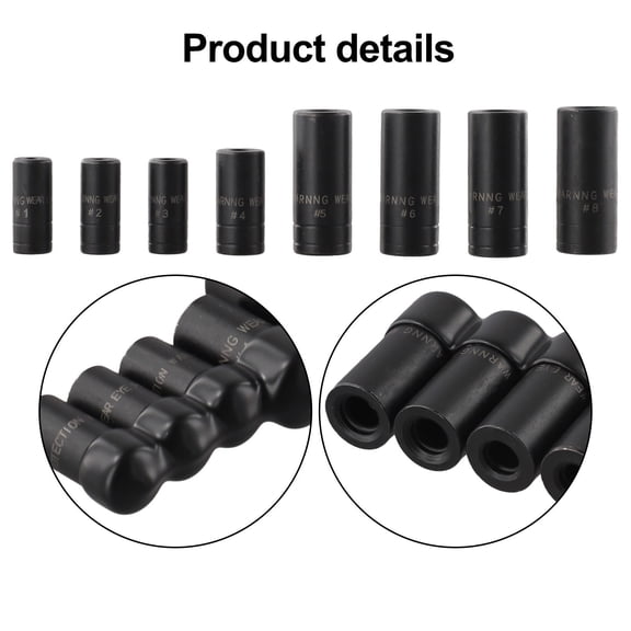 8-Piece Tap Socket Set 1/4-Inch and 3/8-Inch Drive, Carbon Steel Double Head Square Ratchet Adapter for Automotive Repair, Metalworking and Home Tools