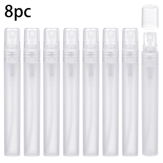 8-Piece Clear Glass Perfume Atomizer Set with Fine Mist Sprayer for Travel and Makeup Refillable Liquid Containers