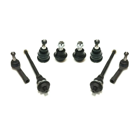 8 Piece Upper Lower Ball Joints Inner Outer Tie Rod Ends Front Suspension Kit for Torsion Bar Steel Control Arm