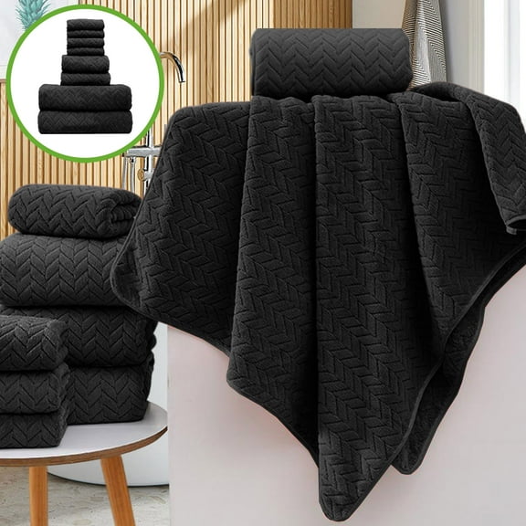 8-Piece Velvet Bath Towel Set | Super Absorbent & Quick-Dry | Includes 4 Towels, 2 Bath Towels & 2 Washcloths | Soft & Durable for Home & Spa Use