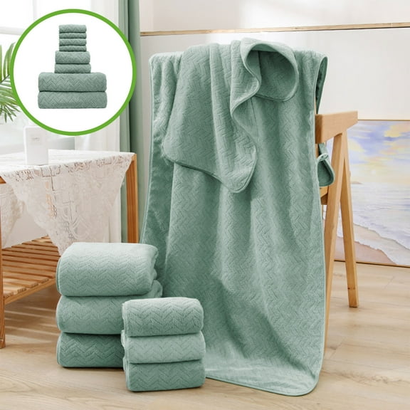 8-Piece Velvet Bath Towel Set | Super Absorbent & Quick-Dry | Includes 4 Towels, 2 Bath Towels, 2 Washcloths | Soft & Durable for Home & Spa Use