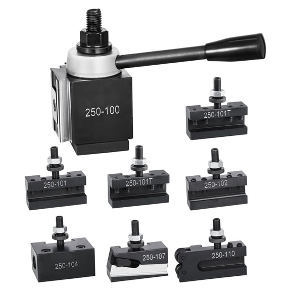8-Piece Wedge Type Lathe Tool Post Set,Quick Change Tool Holders for Mini Lathe&Metal Lathe,6"to 12"Swing,Durable Steel Construction